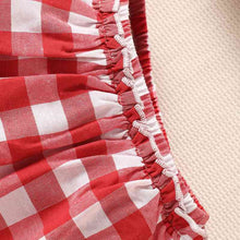 Load image into Gallery viewer, Eyelet Round Neck Top and Plaid Skort Set