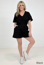 Load image into Gallery viewer, Zenana Drop Shoulder V-Neck Romper With Pockets