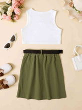 Load image into Gallery viewer, Girls Ribbed Tank and Skirt Set