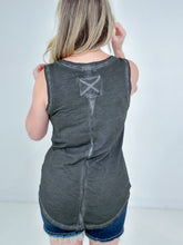 Load image into Gallery viewer, Zenana Washed Raw Edge V-Neck Tank Top