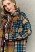 Load image into Gallery viewer, Double Take Plaid Curved Hem Shirt Jacket with Breast Pockets