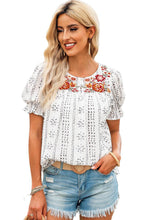 Load image into Gallery viewer, Floral Embroidered Ethnic Printed Crinkle Blouse
