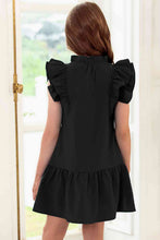Load image into Gallery viewer, Tie Neck Flutter Sleeve Dress