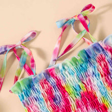 Load image into Gallery viewer, Tie-Dye Smocked Tie-Shoulder Dress