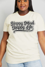 Load image into Gallery viewer, Simply Love Full Size HAPPY MIND HAPPY LIFE Graphic Cotton Tee