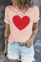 Load image into Gallery viewer, Glitter Heart Graphic T-Shirt