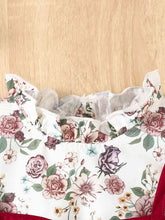 Load image into Gallery viewer, Floral Print Frill Trim Flounce Sleeve Dress