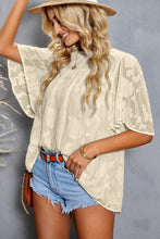 Load image into Gallery viewer, Floral Textured Ruffled Half Sleeve Babydoll Top
