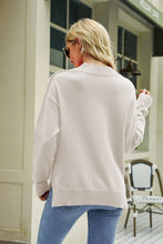 Load image into Gallery viewer, Lip Graphic Slit Dropped Shoulder Sweater