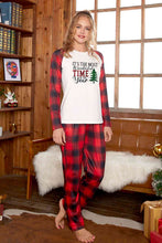 Load image into Gallery viewer, Slogan Graphic Top and Plaid Pants Set