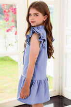 Load image into Gallery viewer, Tie Neck Flutter Sleeve Dress