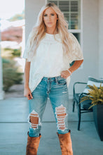 Load image into Gallery viewer, Floral Textured Ruffled Half Sleeve Babydoll Top