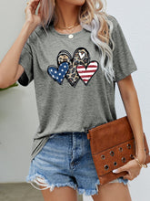 Load image into Gallery viewer, US Flag Leopard Heart Graphic Tee