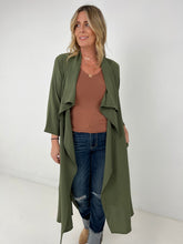 Load image into Gallery viewer, Jade By Jane Draped Front Long Body Jacket