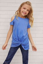 Load image into Gallery viewer, Girls Cold-Shoulder Twist Front T-Shirt