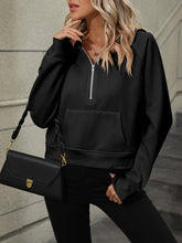 Load image into Gallery viewer, Raglan Sleeve Zip-Up Hoodie with Pocket