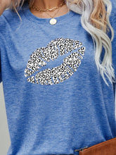 Load image into Gallery viewer, Leopard Lip Graphic Round Neck Tee