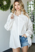 Load image into Gallery viewer, Oli & Hali "A Softer Side" Mineral Washed Eyelet Contrast Shirt