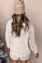 Load image into Gallery viewer, Round Neck Dropped Shoulder Star Print Top and Shorts Lounge Set