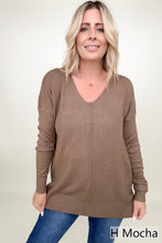 Load image into Gallery viewer, Zenana Front Seam Light Knit Sweater