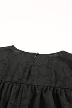 Load image into Gallery viewer, Floral Textured Ruffled Half Sleeve Babydoll Top