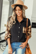 Load image into Gallery viewer, Plaid Dropped Shoulder Shirt with Breast Pocket