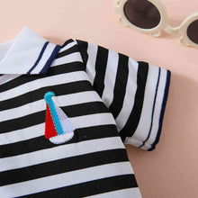 Load image into Gallery viewer, Embroidered Collared Neck Short Sleeve Romper