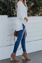 Load image into Gallery viewer, V Neck 3/4 Sleeve High Low Hem Shirt