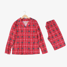 Load image into Gallery viewer, Women Plaid Collared Neck Shirt and Pants Set