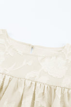 Load image into Gallery viewer, Floral Textured Ruffled Half Sleeve Babydoll Top