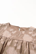 Load image into Gallery viewer, Floral Textured Ruffled Half Sleeve Babydoll Top