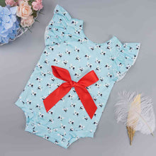 Load image into Gallery viewer, Printed Round Neck Bow Detail Bodysuit