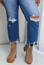 Load image into Gallery viewer, RISEN Full Size Frayed Hem Distressed Cropped Jeans