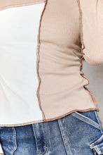 Load image into Gallery viewer, Double Take Color Block Exposed Seam Top