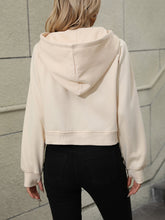 Load image into Gallery viewer, Raglan Sleeve Zip-Up Hoodie with Pocket