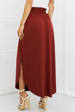 Load image into Gallery viewer, Zenana It's My Time Full Size Side Scoop Scrunch Skirt in Dark Rust