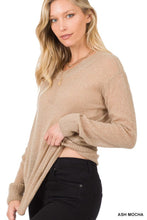 Load image into Gallery viewer, Zenana Solid Long Sleeve See-Through Wool Sweater