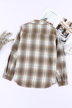 Load image into Gallery viewer, Double Take Plaid Collared Neck Long Sleeve Shirt