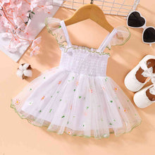 Load image into Gallery viewer, Embroidered Square Neck Smocked Dress