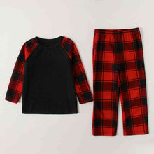 Load image into Gallery viewer, Raglan Sleeve Top and Plaid Pants Set