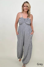 Load image into Gallery viewer, White Birch Sleeveless Halter Tie Back Woven Jumpsuit