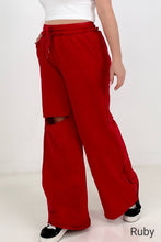 Load image into Gallery viewer, Zenana French Terry Laser Cut Pants With Pockets