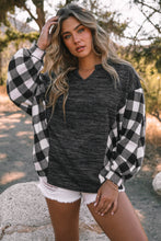 Load image into Gallery viewer, Plaid Notched Neck Top