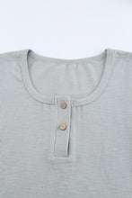 Load image into Gallery viewer, Crewneck Buttons Ribbed Knit Long Sleeve Top