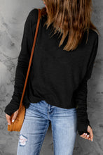 Load image into Gallery viewer, Thumbhole Long Sleeve Round Neck Top