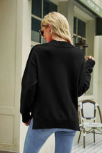 Load image into Gallery viewer, Lip Graphic Slit Dropped Shoulder Sweater