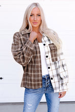 Load image into Gallery viewer, Plaid Contrast Button Up Shirt Jacket