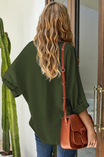 Load image into Gallery viewer, V Neck 3/4 Sleeve High Low Hem Shirt