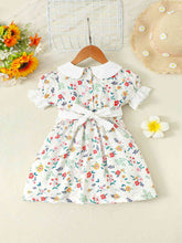 Load image into Gallery viewer, Floral Peter Pan Collar Flounce Sleeve Dress