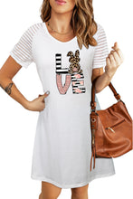 Load image into Gallery viewer, Easter Graphic Sheer Striped T-Shirt Dress